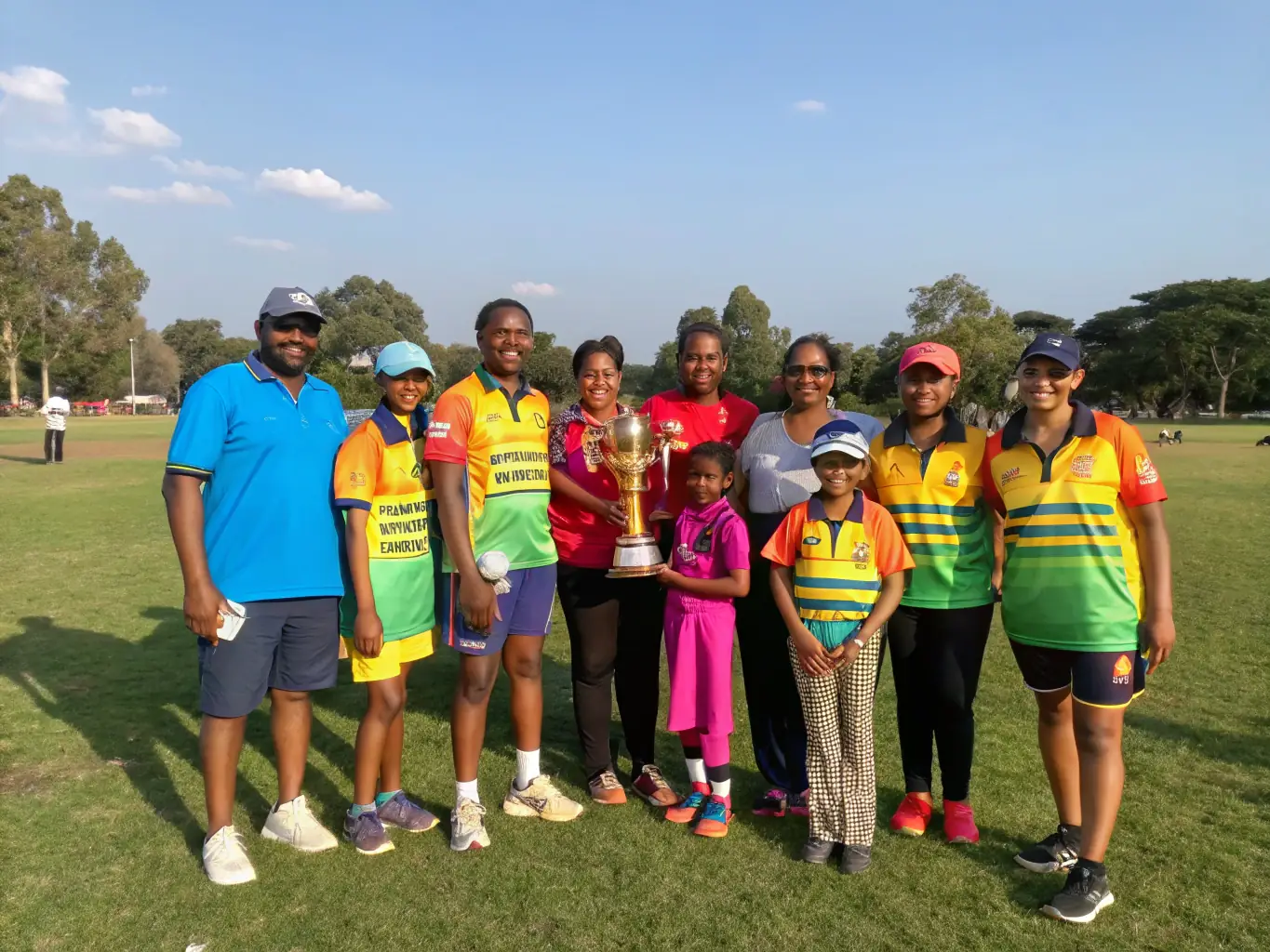 A group of AASE members laughing and celebrating together after a football match, showcasing the camaraderie and team spirit fostered by the club.